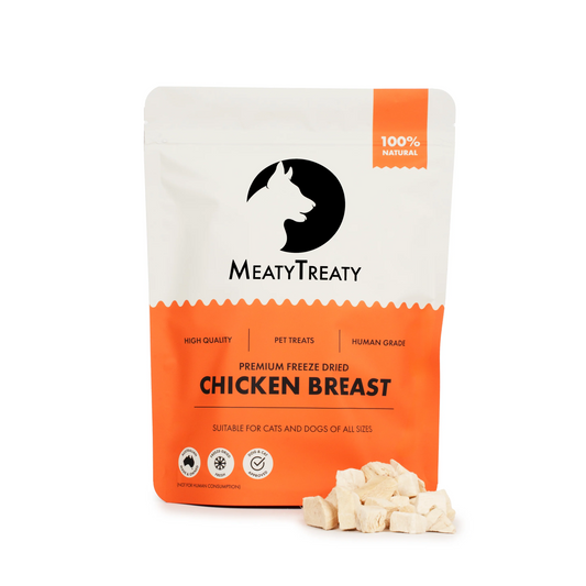 MEATY TREATY Freeze Dried Australian Chicken Breast Cat & Dog Treats 100g-PETROOM