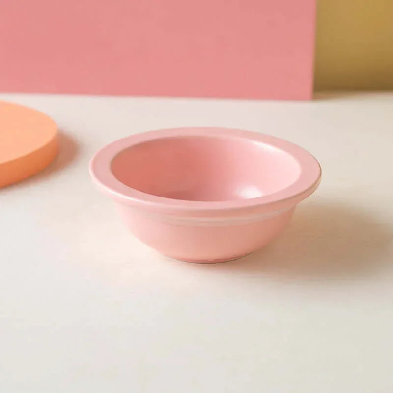 Pastel pink pet bowl for cats and dogs, stylish and practical pet supply