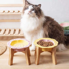 Scallop Ceramic Pet Bowl Durable & easy-to-clean