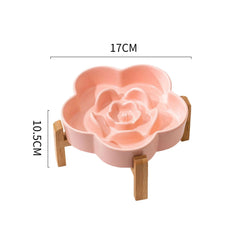 Ceramic Slow Feeder Bowl Flower Shape For Cat and Dog