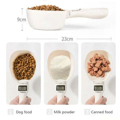Digital pet food scoop measuring dog food, milk powder & canned food — 9cm x 23cm
