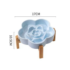 Ceramic Slow Feeder Bowl Flower Shape For Cat and Dog