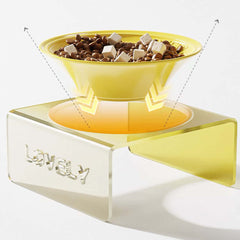 Acrylic Elevated Ceramic Pet Bowl Multicolor