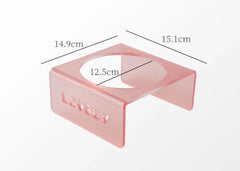 Acrylic Elevated Pet Bowl – Raised Cat & Dog Feeder Stand (Yellow, Pink, Sky Blue)-Petroom