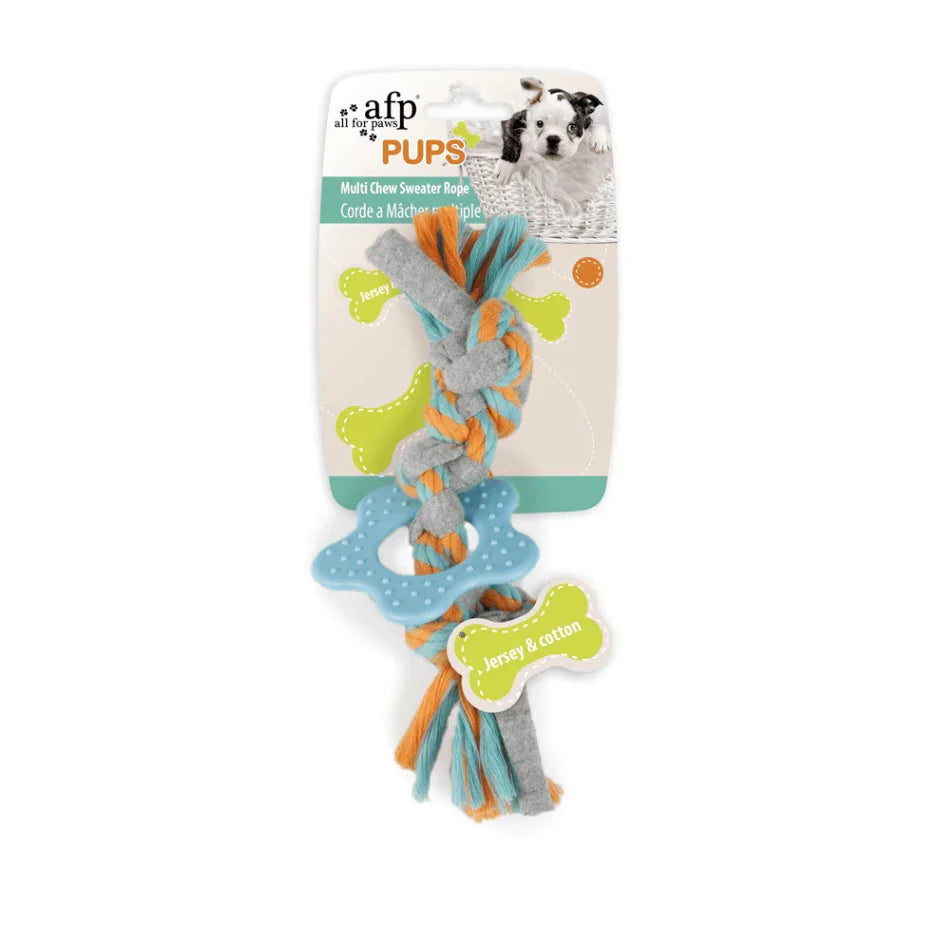 Afp Pups Multi Chew Sweater Rope Dog Chew Toy-Petroom