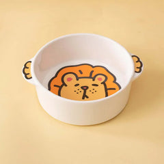 Cute lion-themed pet bowl for cats or dogs with playful paw handles, ideal for stylish pet feeding.