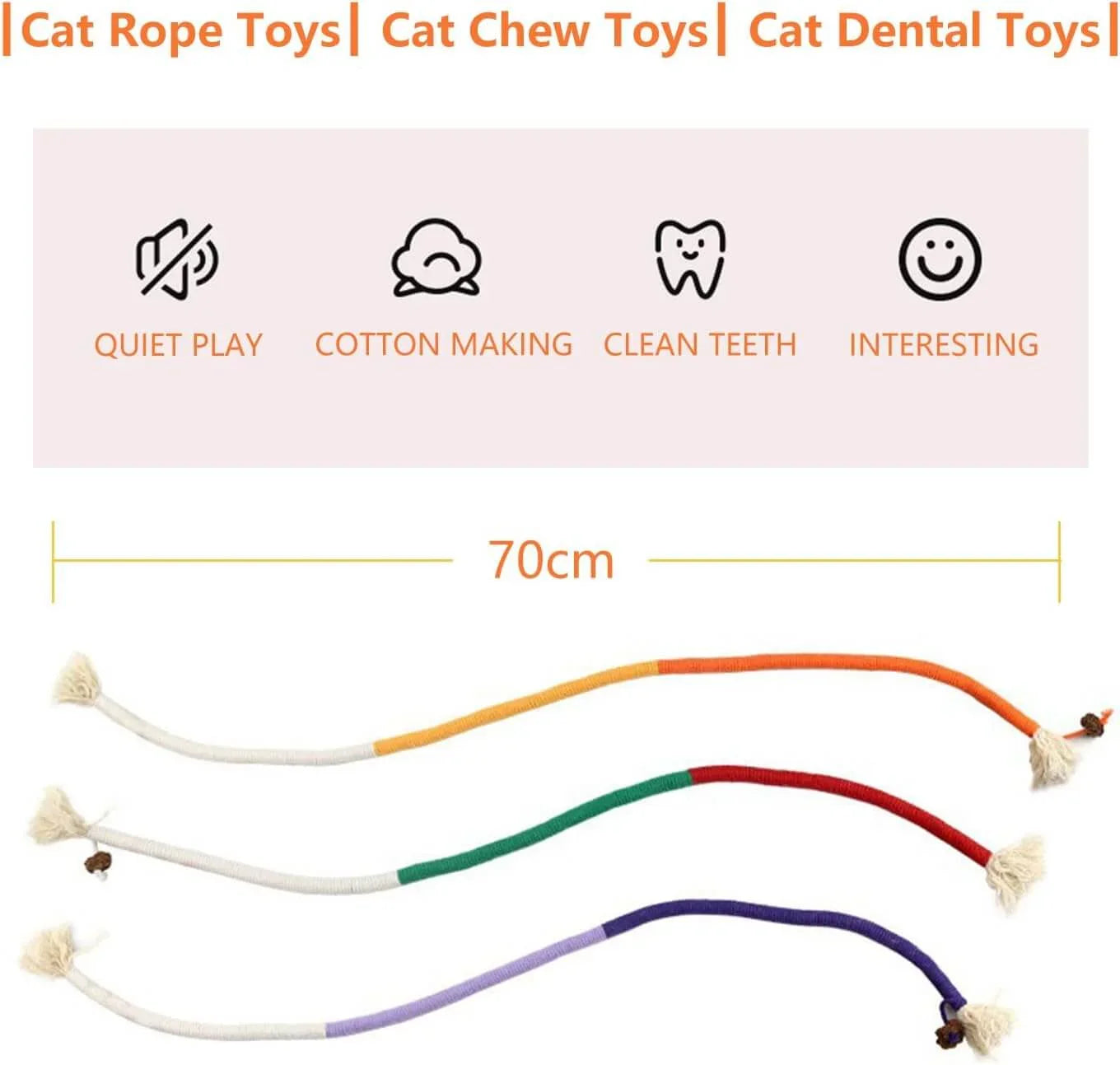 Cat Rope Toy – 70cm Catnip Chew Rope with Silvervine Fruit-Petroom