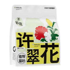 Cuihua Xu plant composite cat litter, 2.5kg bag with floral design, non-stick formula for cats