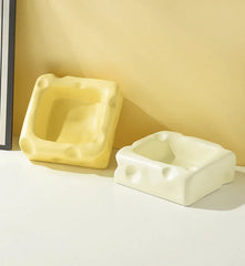 Cute Cheese-Shaped Ceramic Cat Bowl Yellow-Petroom