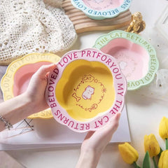 Scallop Ceramic Pet Bowl Durable & easy-to-clean