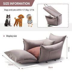 DOTOUUD 3-in-1 Pet Car Seat & Bed-Petroom