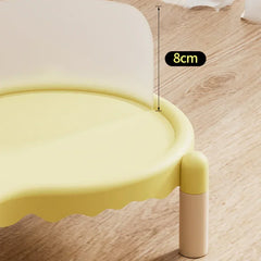 Yellow pet bowl with 8cm height, stylish design for cats and dogs, modern pet feeding station