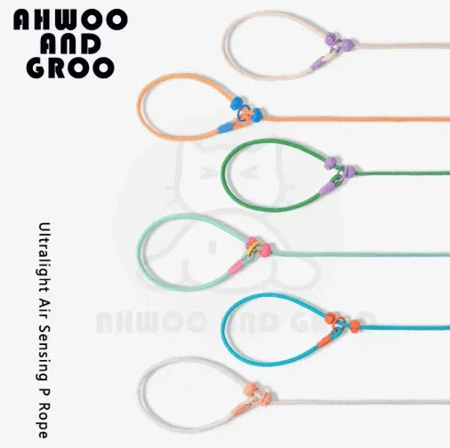 Rope Dog Leash Durable Nylon – Adjustable Slip Lead with Metal Ring-Petroom