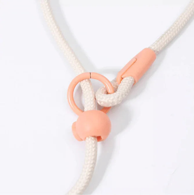 Rope Dog Leash Durable Nylon – Adjustable Slip Lead with Metal Ring-Petroom