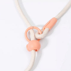 Rope Dog Leash Durable Nylon – Adjustable Slip Lead with Metal Ring-Petroom