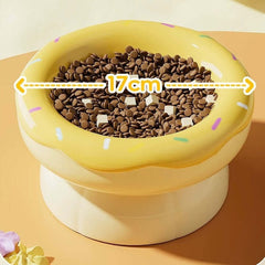 Donut Shape Ceramic Pet Bowl Dual‑Layer