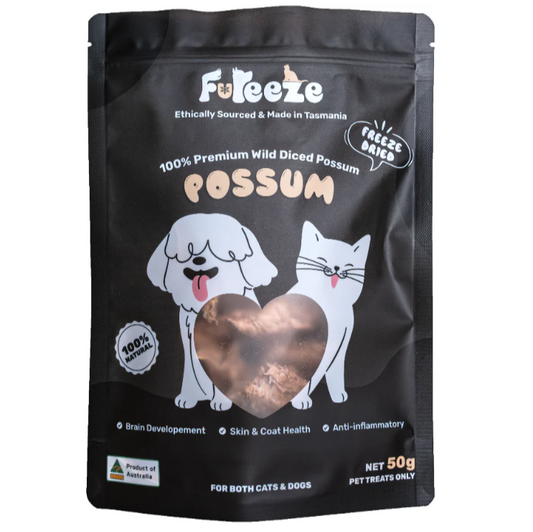 FUREEZE Freeze Dried Diced Possum 50g-Petroom
