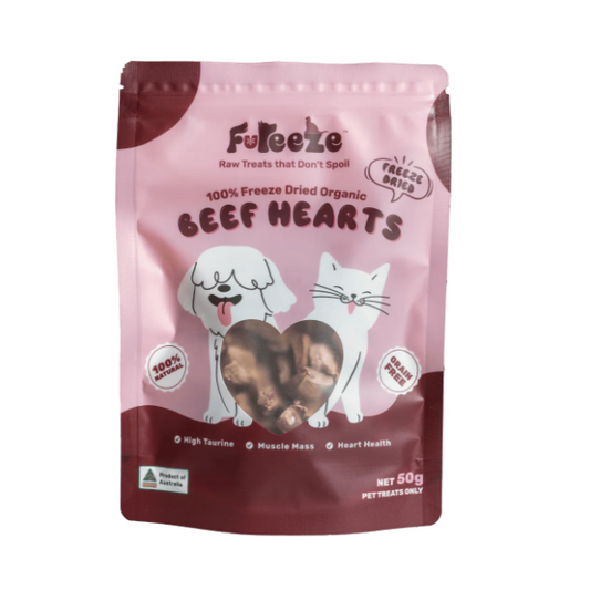 FUREEZE Freeze Dried Organic Beef Hearts 50g-Petroom