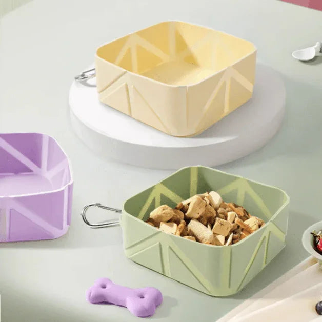Foldable Travel Dog Bowl Portable Pet Food Water Container 500ml-Petroom