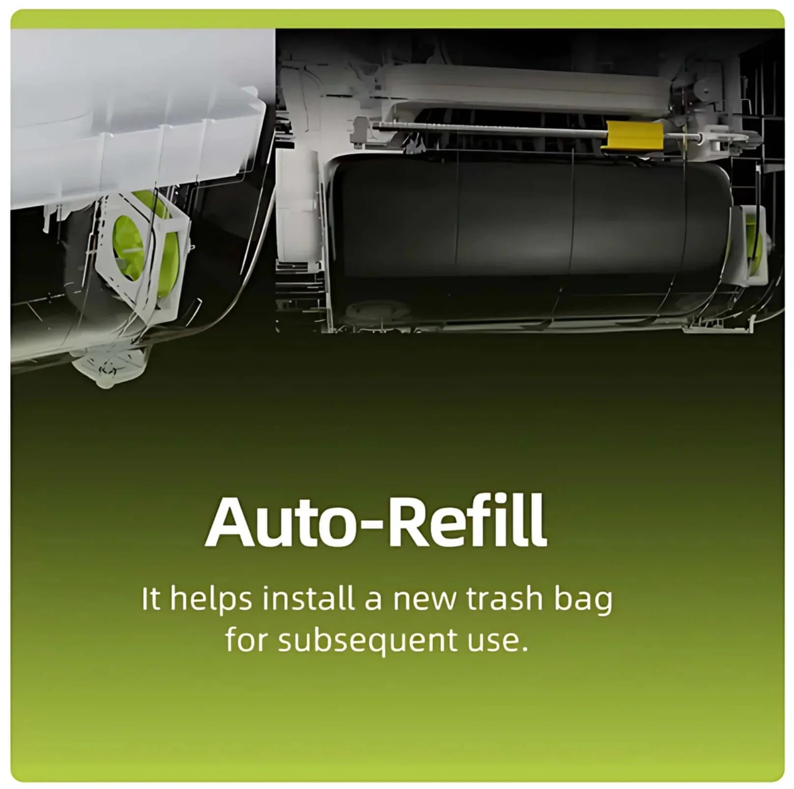 Auto-refill pet waste station mechanism installing new trash bag for easy cleanup