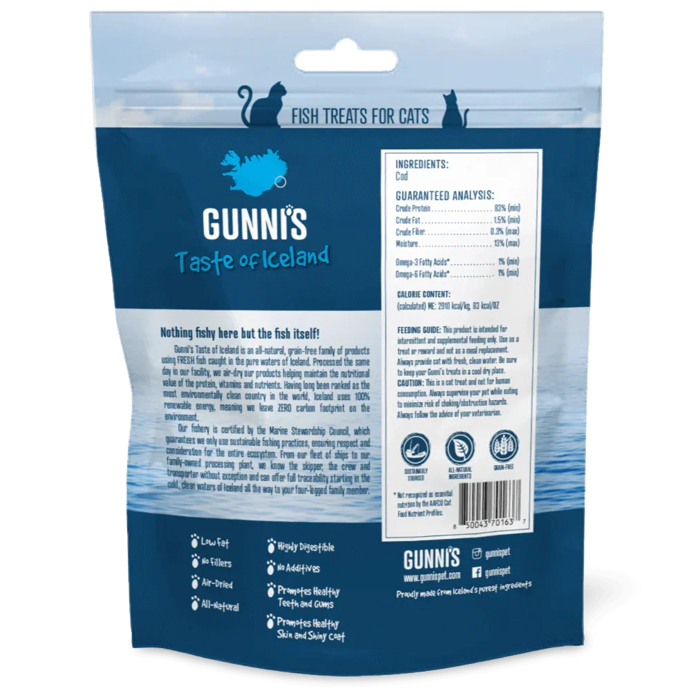 GUNNIS Cod Mini Morsels Cat Treats 42.5g-PETROOM