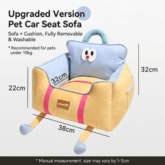 Helloleiboo Upgraded Car Pet Booster Seat-Removable & Washable For Up to 12kg, vibrant pet car seat sofa design.