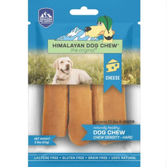 Himalayan Dog Chew cheese flavor, hard chew density, lactose-free, gluten-free, grain-free, 100% natural for small dogs under 15 lbs