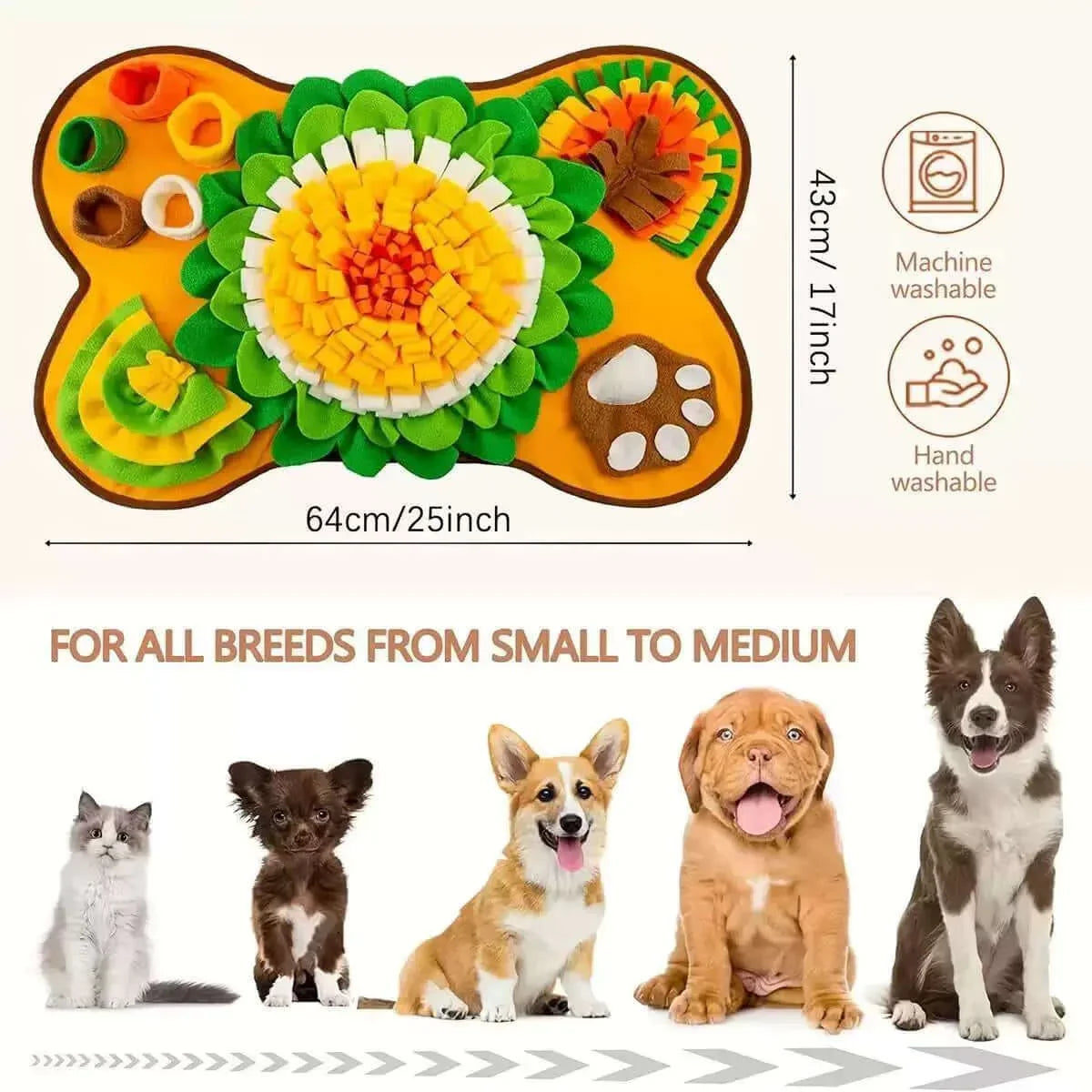 Interactive Bone Shape Snuffle Mat for Dogs & Cats-Petroom