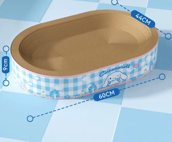 Jumbo Size Oval Cat Scratcher Lounge Bed Durable Corrugated Cardboard-Petroom