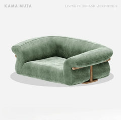 KAMA MUTA Bread Pet Bed - Italian-Inspired Design with Memory Foam and Ash Wood Frame-Petroom
