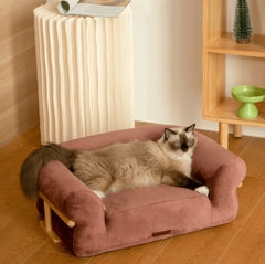 KAMA MUTA Bread Pet Bed - Italian-Inspired Design with Memory Foam and Ash Wood Frame-Petroom