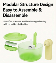 Modular structure design of AIWO Cordless Pet Water Fountain – Bear Series Gen 2 for easy assembly and cleaning.