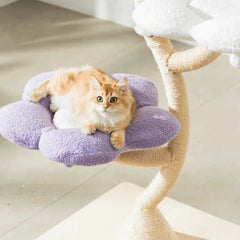 MICHU Fairy Cat Tower Deluxe 4-Tier Designer Flower Cat Tree with a cat lounging on a flower-shaped platform.