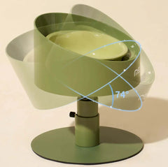 Modern green elevated pet bowl with 74° tilt, stylish design for cats and dogs