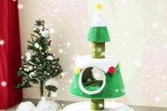 159cm Michu Christmas Cat Tree – The Best gift for Aussie Cats for Christmas with festive decorations and snow.