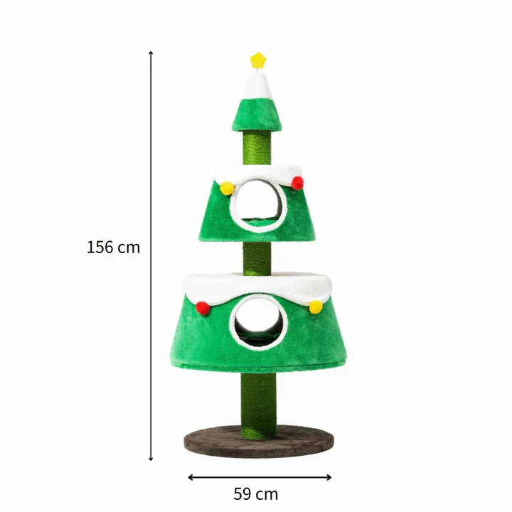 159cm Michu Christmas Cat Tree – The Best gift for Aussie Cats for Christmas, a festive cat tree perfect for holiday fun.