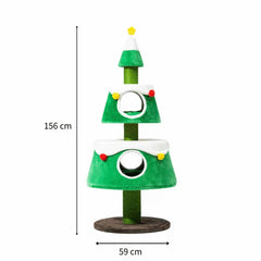 159cm Michu Christmas Cat Tree – The Best gift for Aussie Cats for Christmas, a festive cat tree perfect for holiday fun.