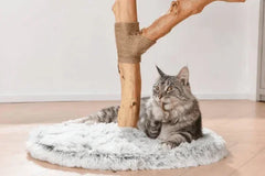 Michu Fluffy Blossom Real Wooden Cat Tree - Premium Quality & Stylish Cat Furniture - Extra Large with cat.