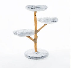 Michu Fluffy Blossom Real Wooden Cat Tree - Premium Quality & Stylish Cat Furniture - Extra Large with plush platforms and wooden base