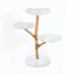 Michu Fluffy Blossom Real Wooden Cat Tree - Premium Quality & Stylish Cat Furniture - Extra Large with three platforms.
