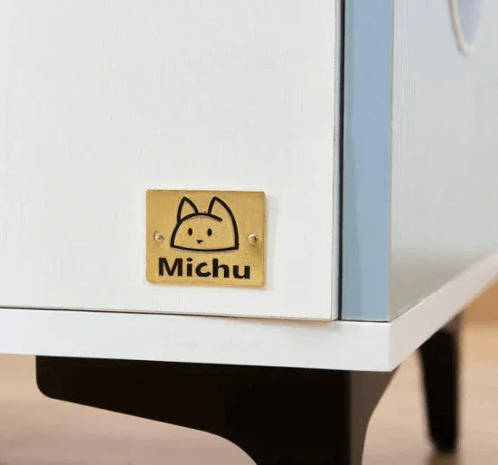 Michu Hidden Cat Furniture - Cat Litter Box Enclosure and Wooden Pet House, End Table Large Enough for Most Cats and Litter Boxes