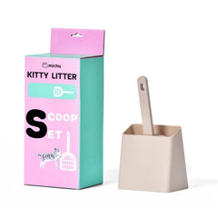 Michu Long-Handle Cat Litter Scoop in a stylish packaging, designed for easy and neat litter clean-ups.
