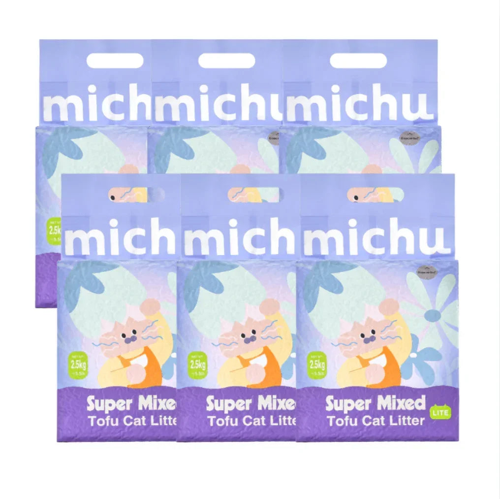 Mich mich michu Super Mixed Tofu Cat Litter 2.5kg bags, eco-friendly pet supplies for cats