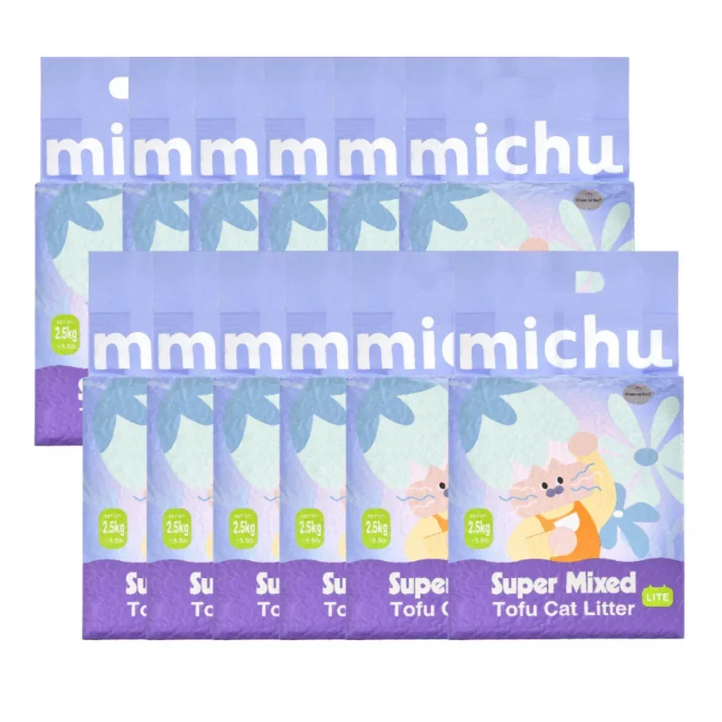 Mimmmmmichu Super Mixed Tofu Cat Litter 2.5kg bags, eco-friendly pet supply for cats
