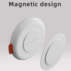 Magnetic design of the MAYITHILL device, showcasing a sleek white body with an orange accent.