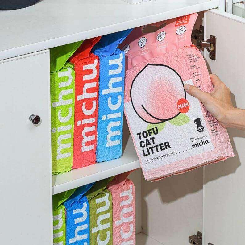 Michu Tofu Cat Litter Premium Clumping Litter 2.5kg/6l-PETROOM