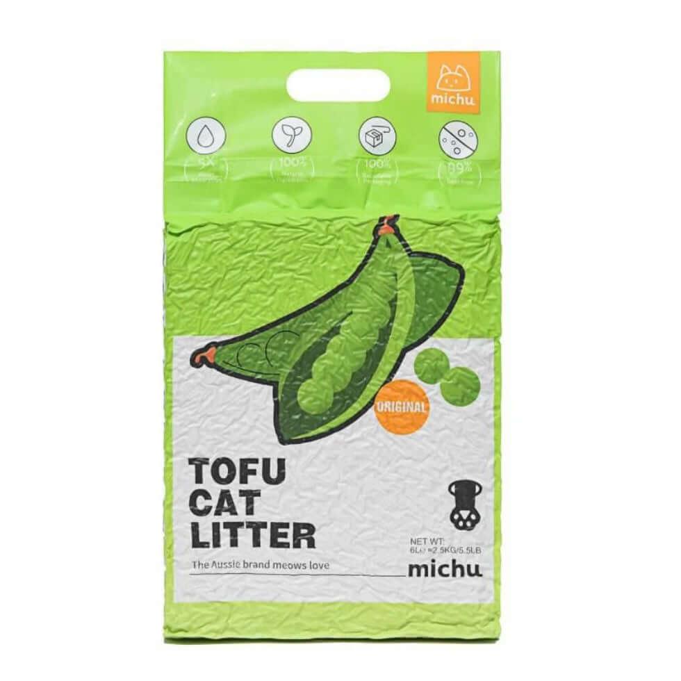 Michu Tofu Cat Litter Premium Clumping Litter 2.5kg/6l-PETROOM