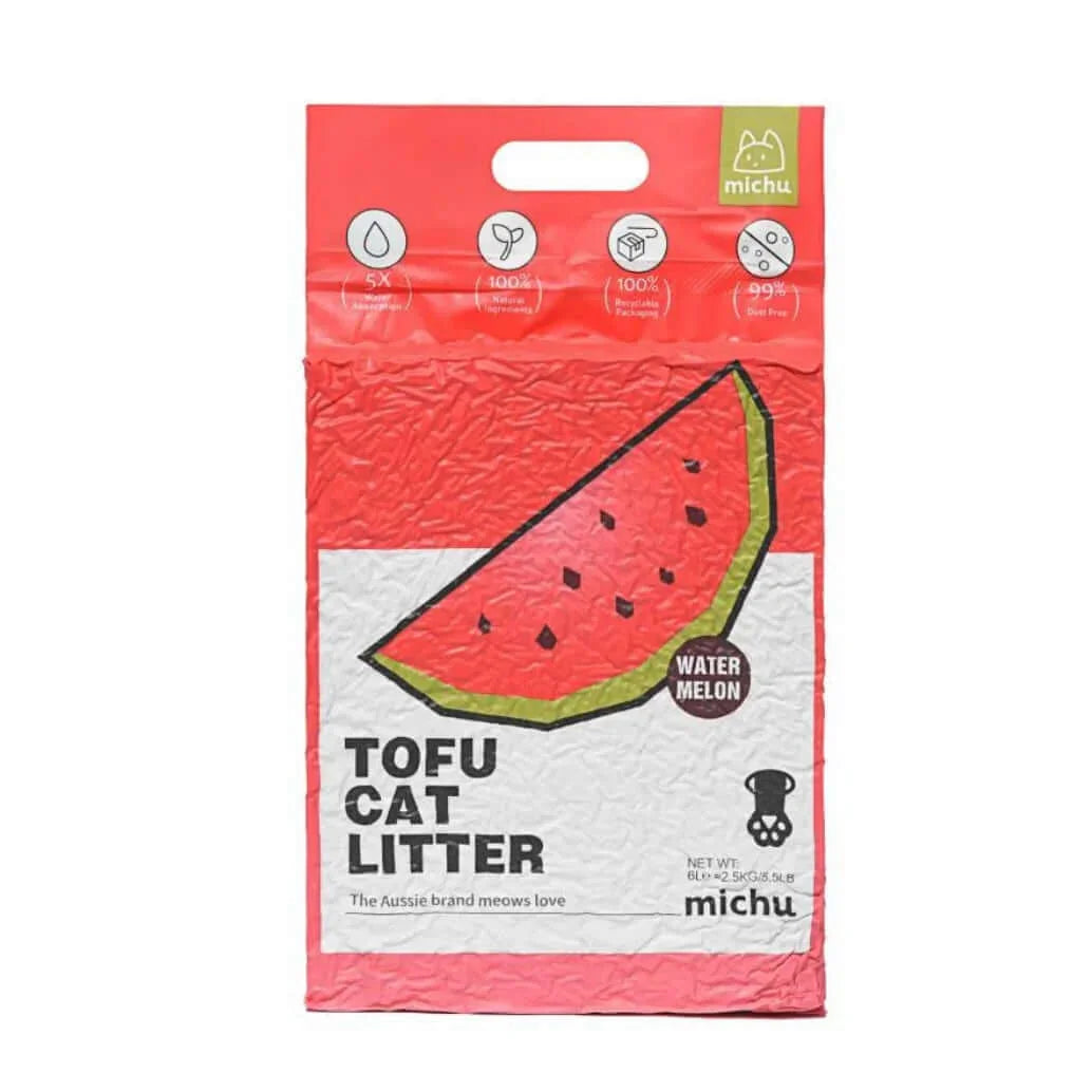 Michu Tofu Cat Litter Premium Clumping Litter 2.5kg/6l-PETROOM