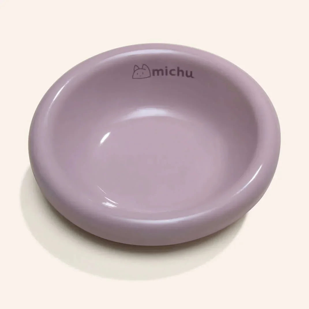Purple Michu cat food bowl, stylish pet supply for cats