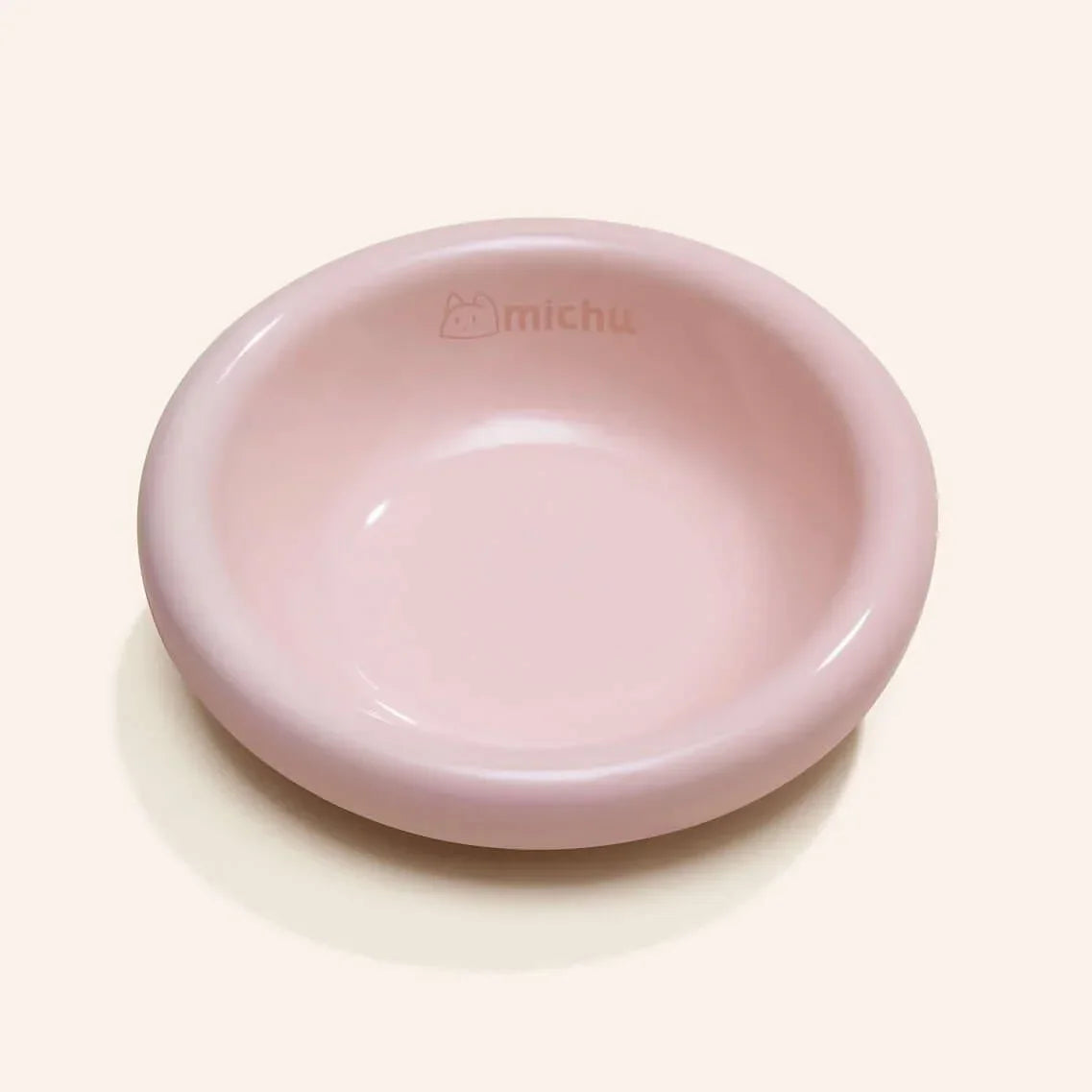Pink Michu pet bowl for cats or dogs, stylish and practical pet supply